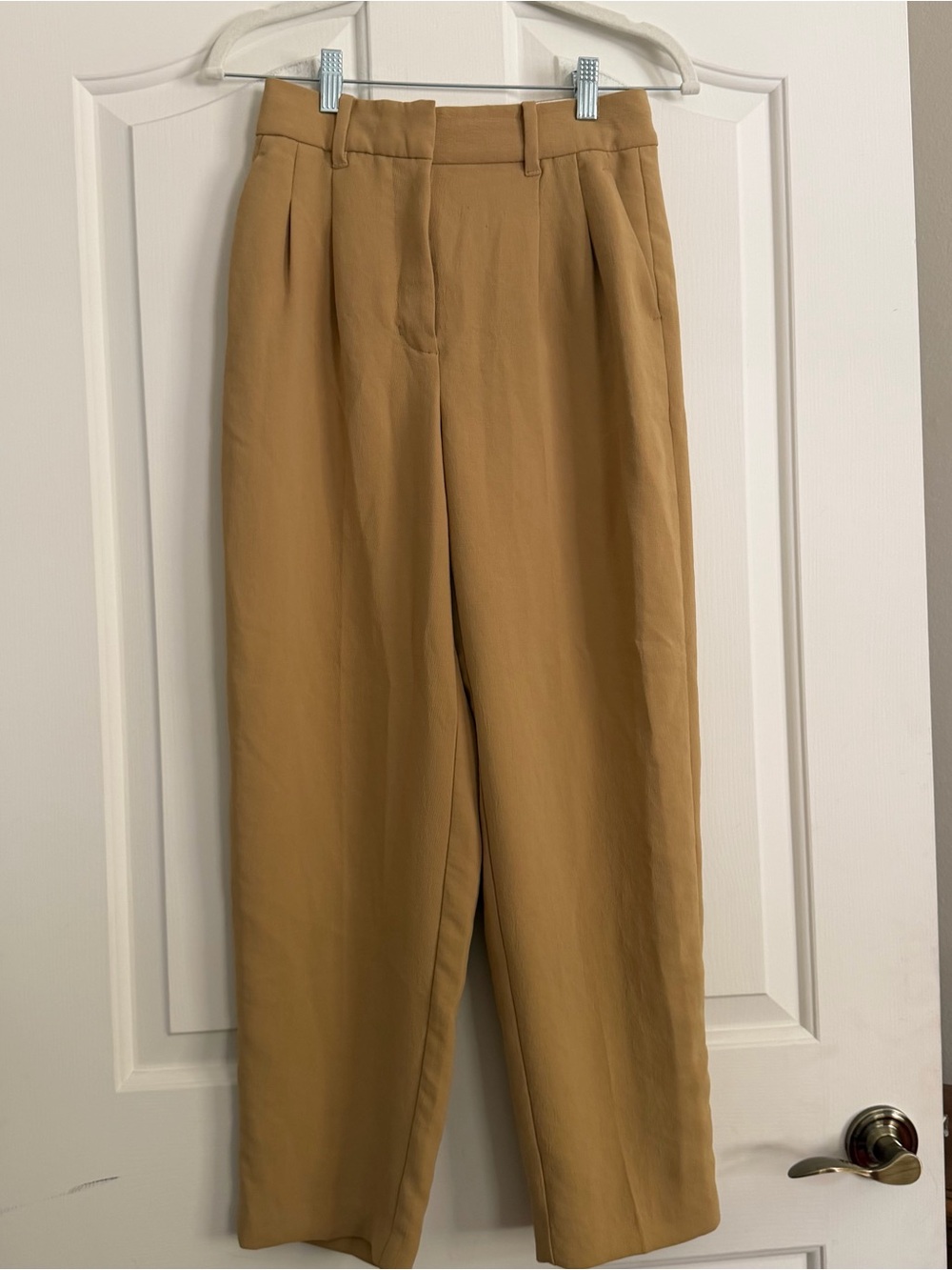 Aritzia Wilfred Camel High Rise Pleated Wide Leg Trousers Pants 0